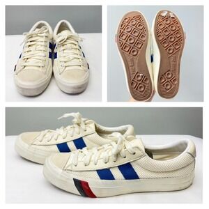 Pro Keds Royal Plus Retro Mesh Lo Mens 6 Womens 8 Cream Blue Sneakers PK64918